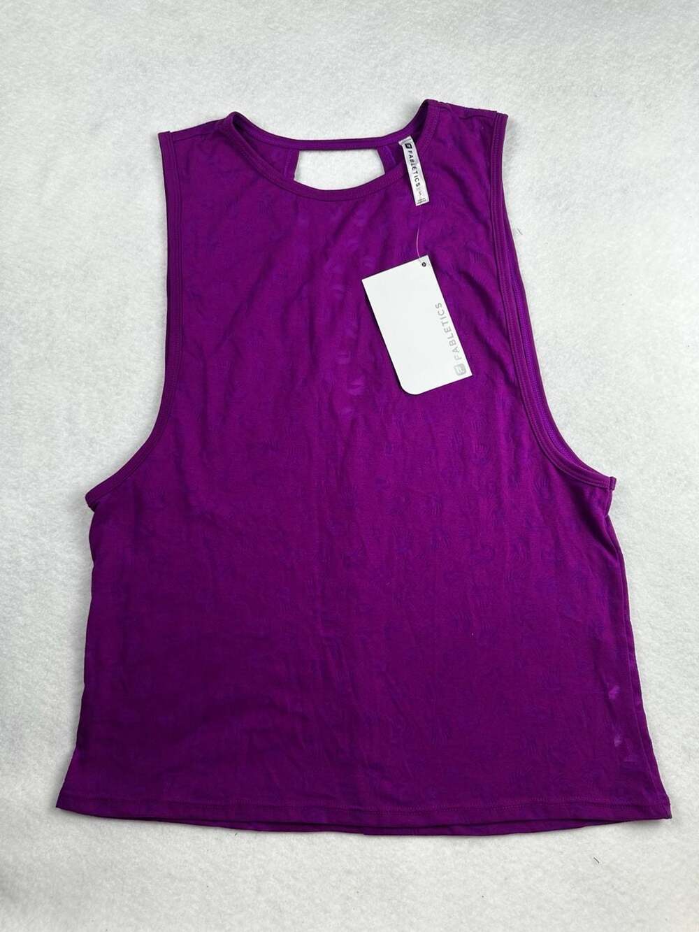 Fabletics Nicola Burnout V-Neck Tank Top in Purple, Size S